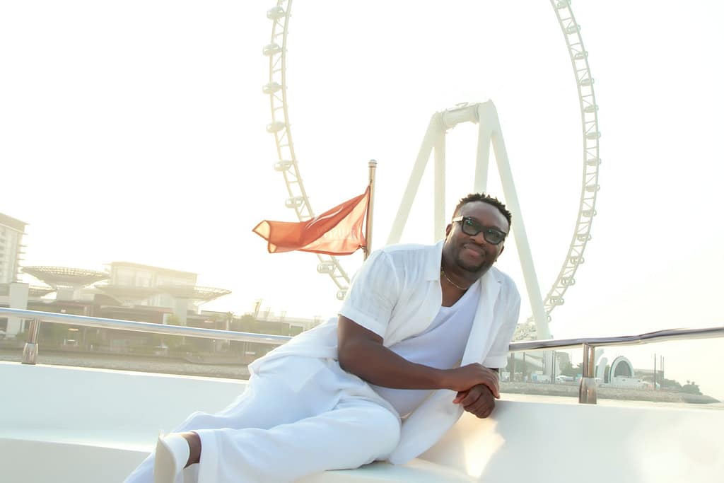 Mr OZ on a yacht on his 50th birthday and celebration of life