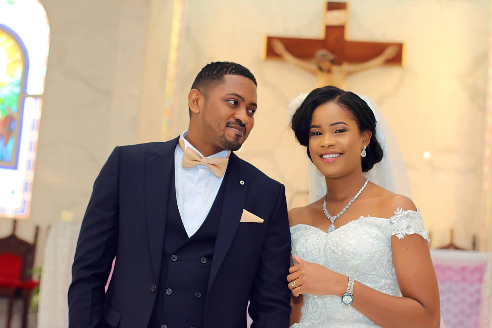 Zinny Eme and Uzoma on their wedding day