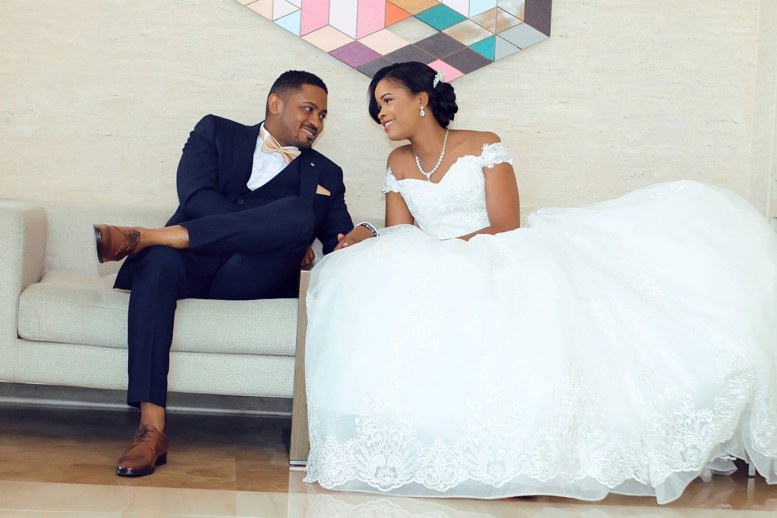 Zinny and Uzoma on their wedding day