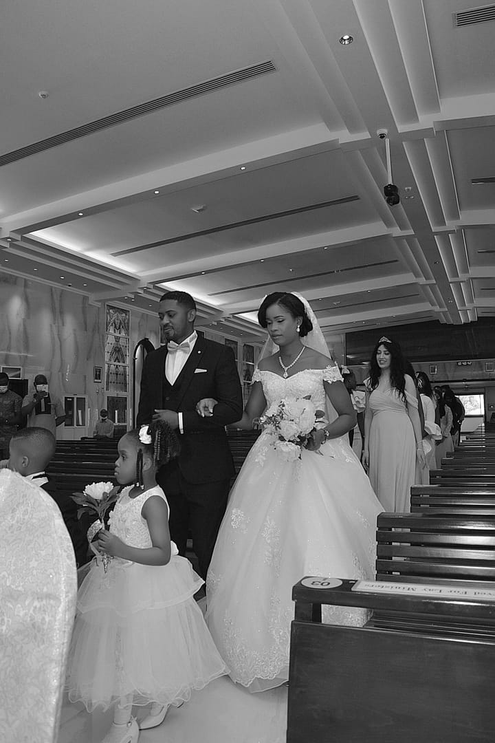 Zinny and Uzoma on their wedding day