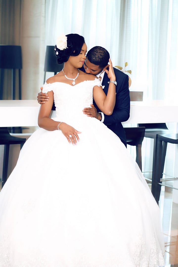 Zinny and Uzoma on their wedding day