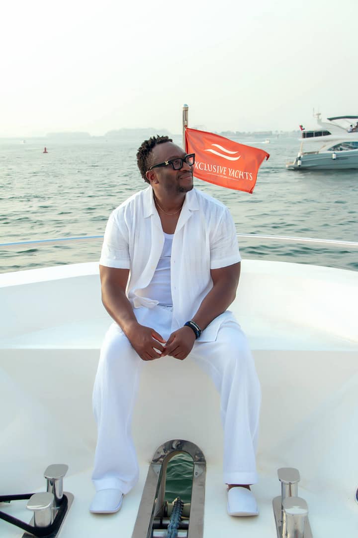 Mr OZ celebrating his 50th birthday on a yacht